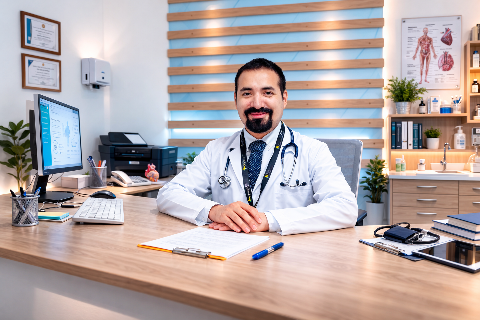 Dr. Cristian Casas en consultorio médico